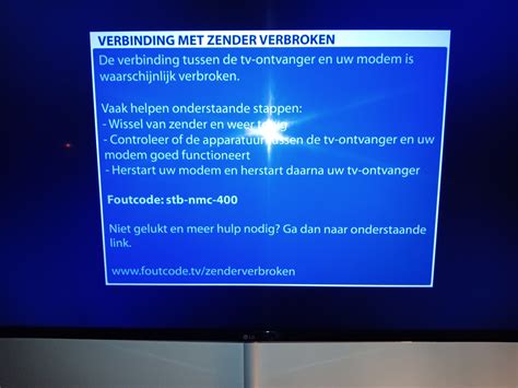 foutcode tv zender verbroken